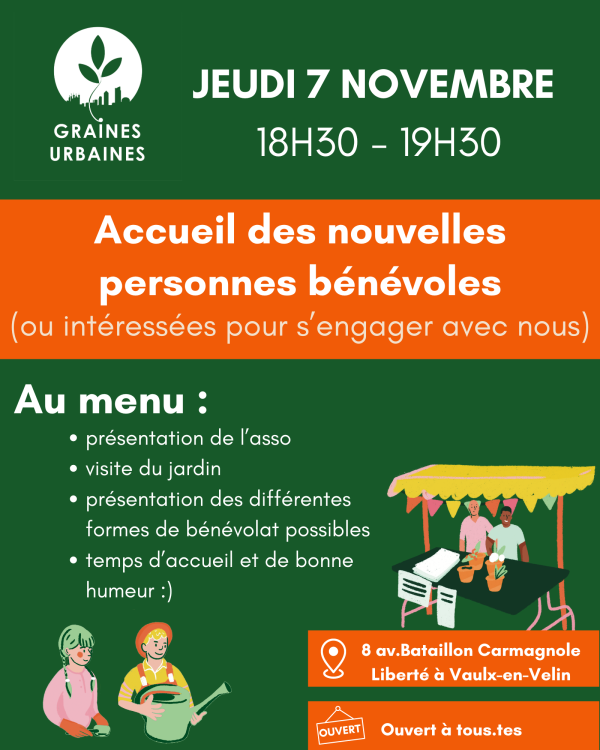 accueil nouvelleaux bénévoles GU (Affiche - 16 x 20 po)